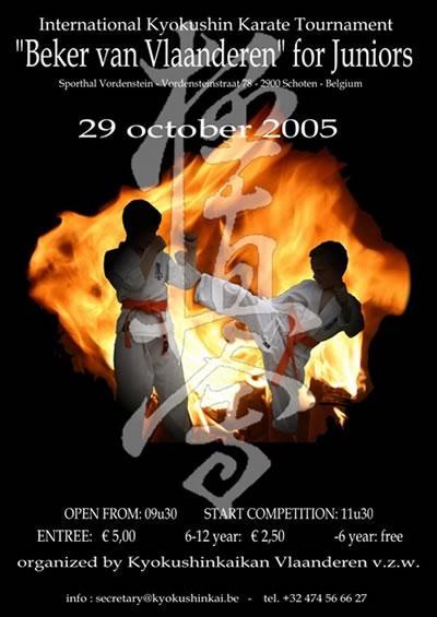 Tournoi international de karaté Kyokushinkai Junior en Belgique - Octobre 2005